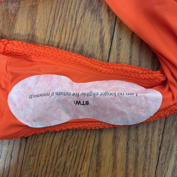 Andie Kauai One Piece Swimsuit textured Vermillion Orange size S NWT - Picture 4 of 7